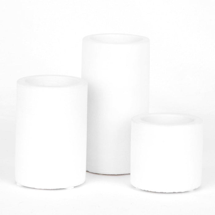 Ceramic Tealight and Taper Candle Holders Modern Minimal Candle Holder-Set of 3-Koyal Wholesale-White-