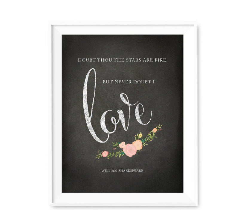 Chalkboard & Floral Roses Wedding Love Quote Wall Art Print Sign-Set of 1-Andaz Press-Every Heart Sings A Song-