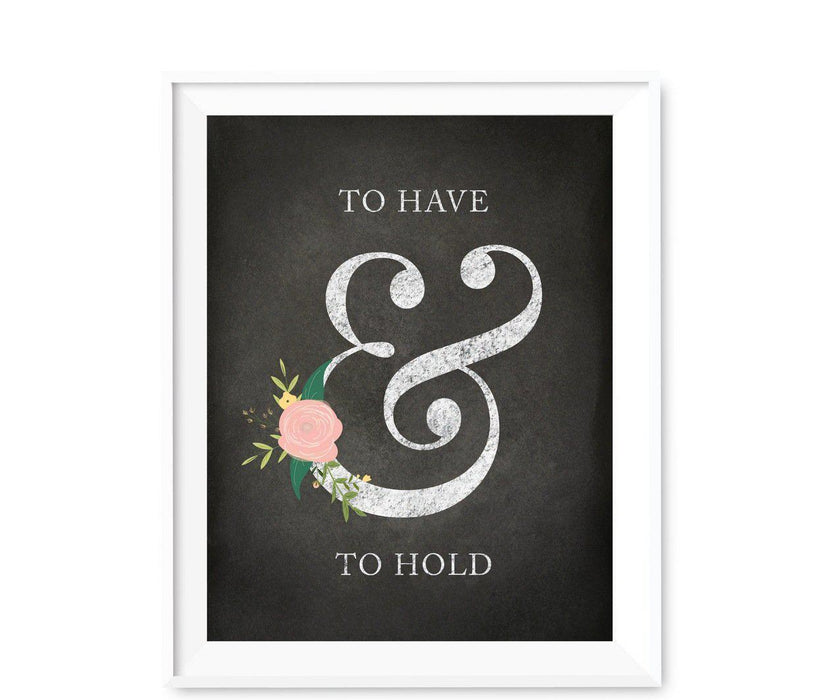 Chalkboard & Floral Roses Wedding Love Quote Wall Art Print Sign-Set of 1-Andaz Press-Every Heart Sings A Song-