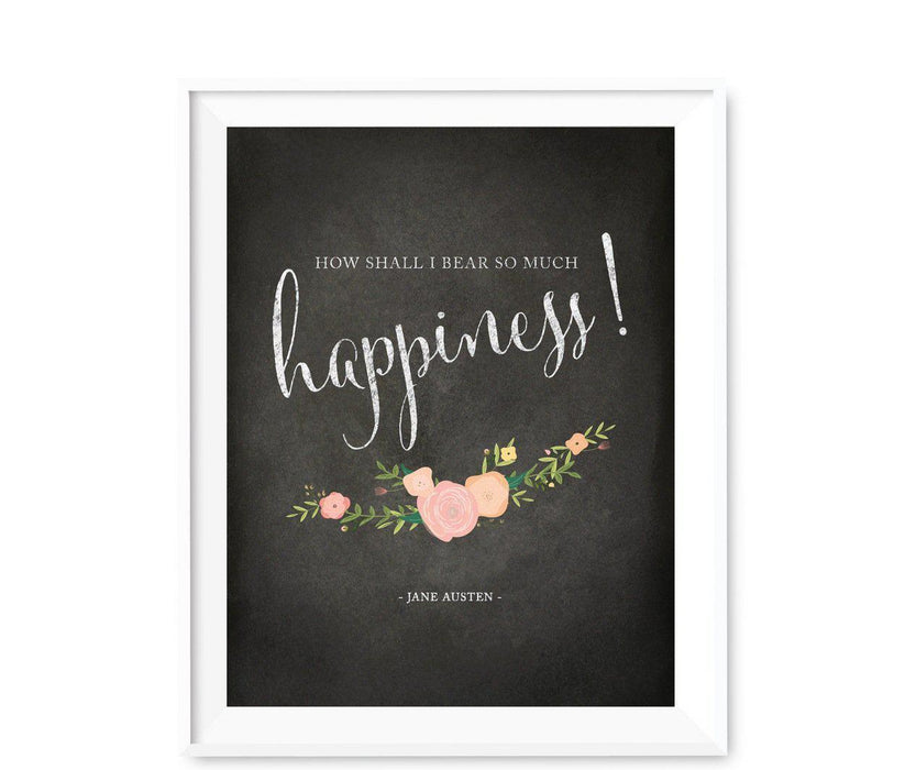 Chalkboard & Floral Roses Wedding Love Quote Wall Art Print Sign-Set of 1-Andaz Press-Every Heart Sings A Song-