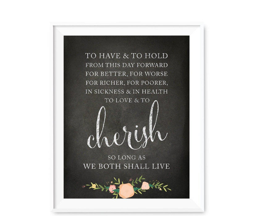 Chalkboard & Floral Roses Wedding Love Quote Wall Art Print Sign-Set of 1-Andaz Press-Every Heart Sings A Song-