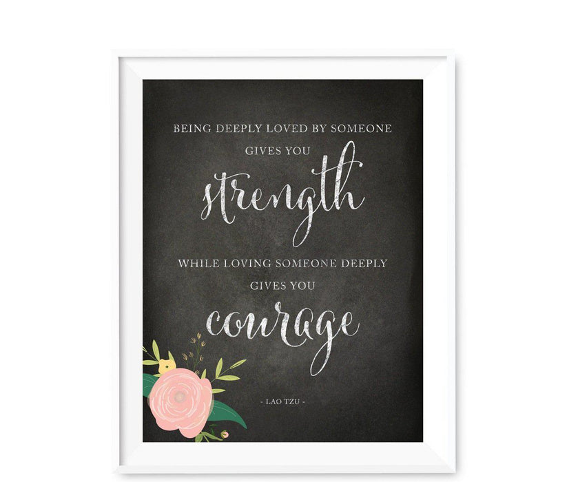 Chalkboard & Floral Roses Wedding Love Quote Wall Art Print Sign-Set of 1-Andaz Press-Every Heart Sings A Song-