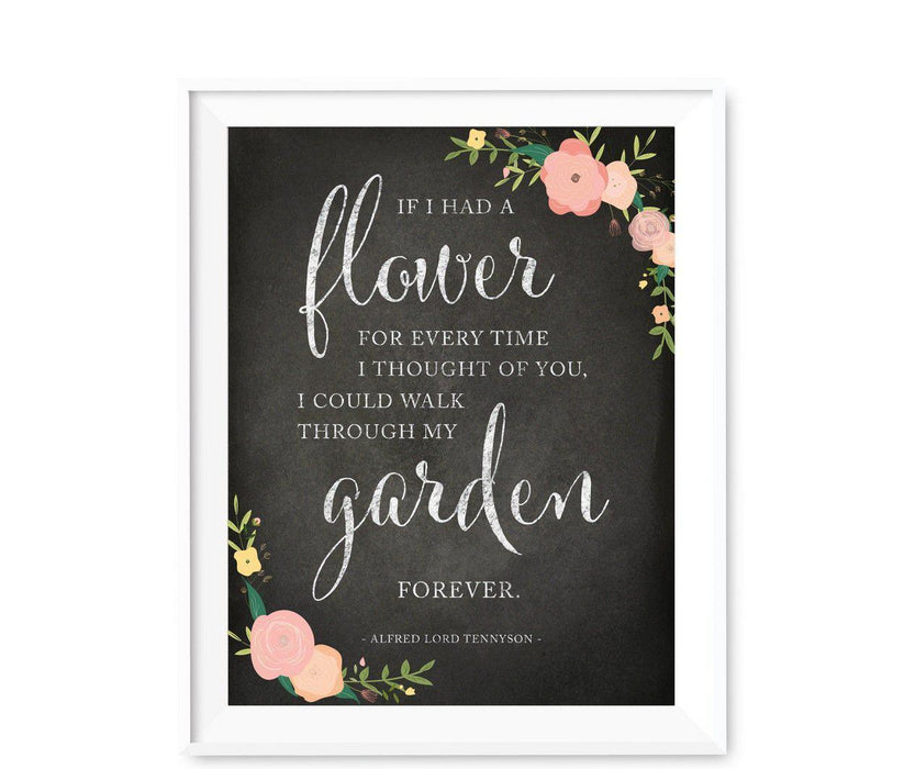 Chalkboard & Floral Roses Wedding Love Quote Wall Art Print Sign-Set of 1-Andaz Press-Every Heart Sings A Song-