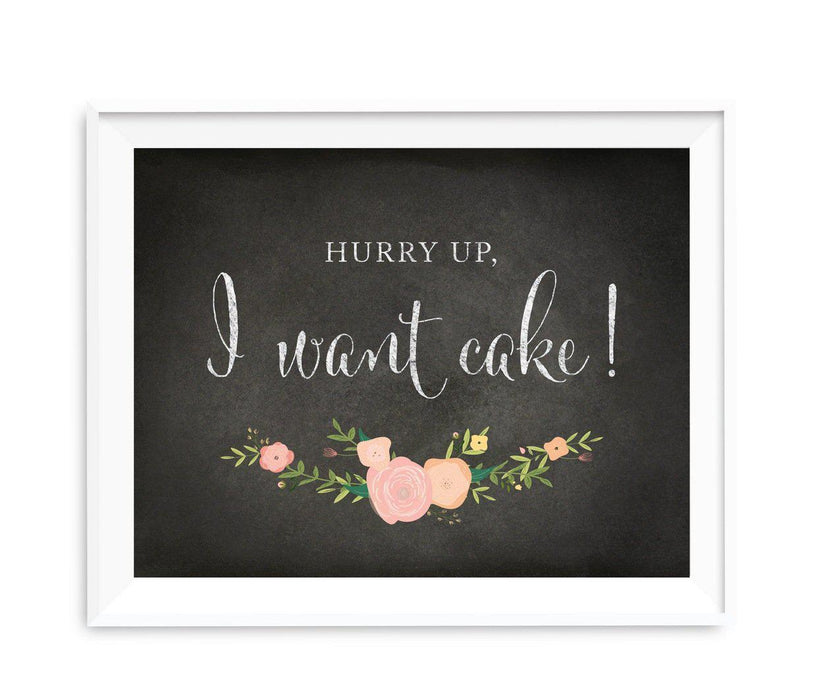 Chalkboard & Floral Roses Wedding Party Signs-Set of 1-Andaz Press-Mr. & Mrs.-