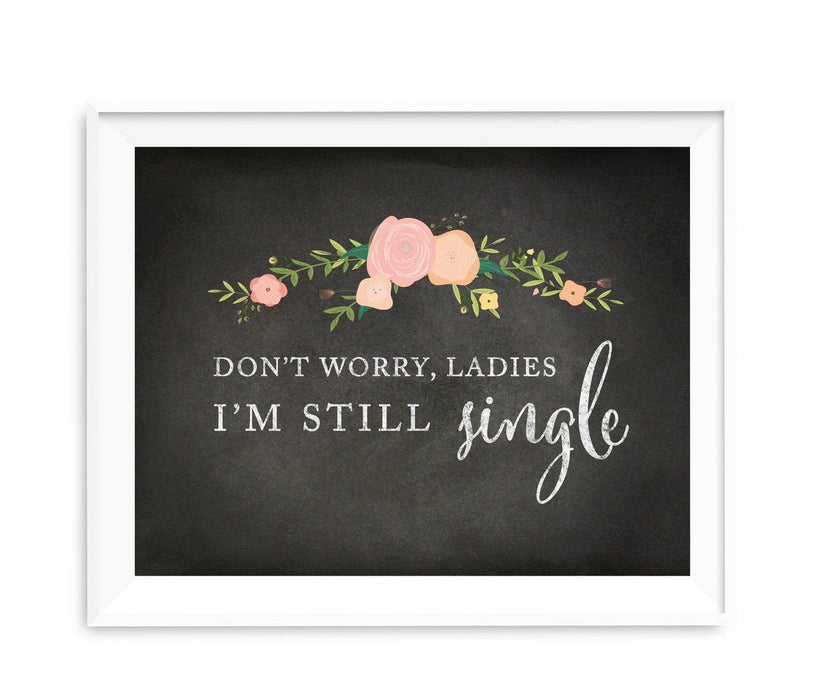 Chalkboard & Floral Roses Wedding Party Signs-Set of 1-Andaz Press-Mr. & Mrs.-