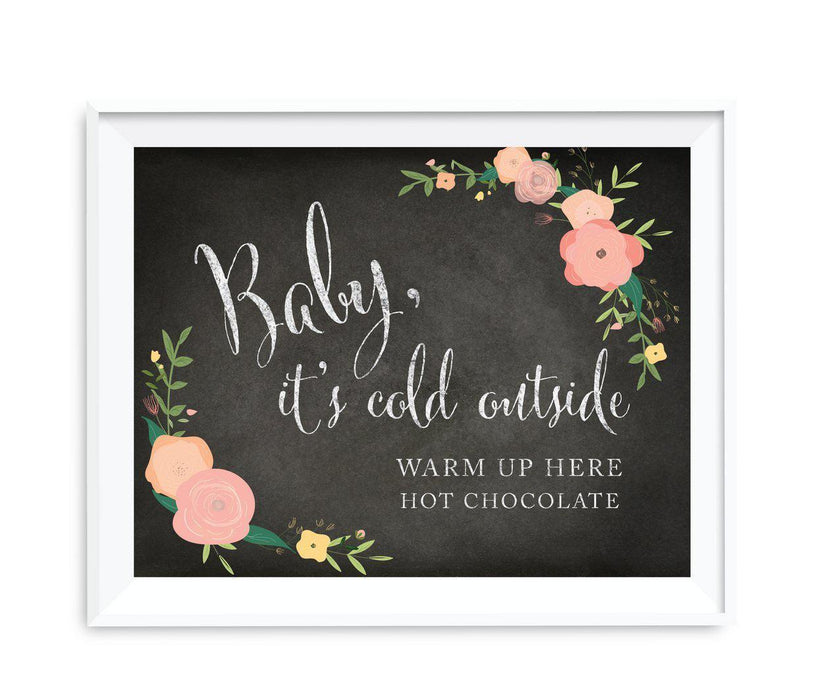 Chalkboard & Floral Roses Wedding Party Signs-Set of 1-Andaz Press-Mr. & Mrs.-