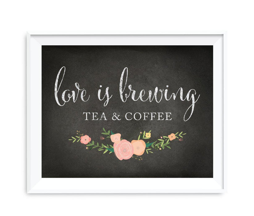 Chalkboard & Floral Roses Wedding Party Signs-Set of 1-Andaz Press-Mr. & Mrs.-