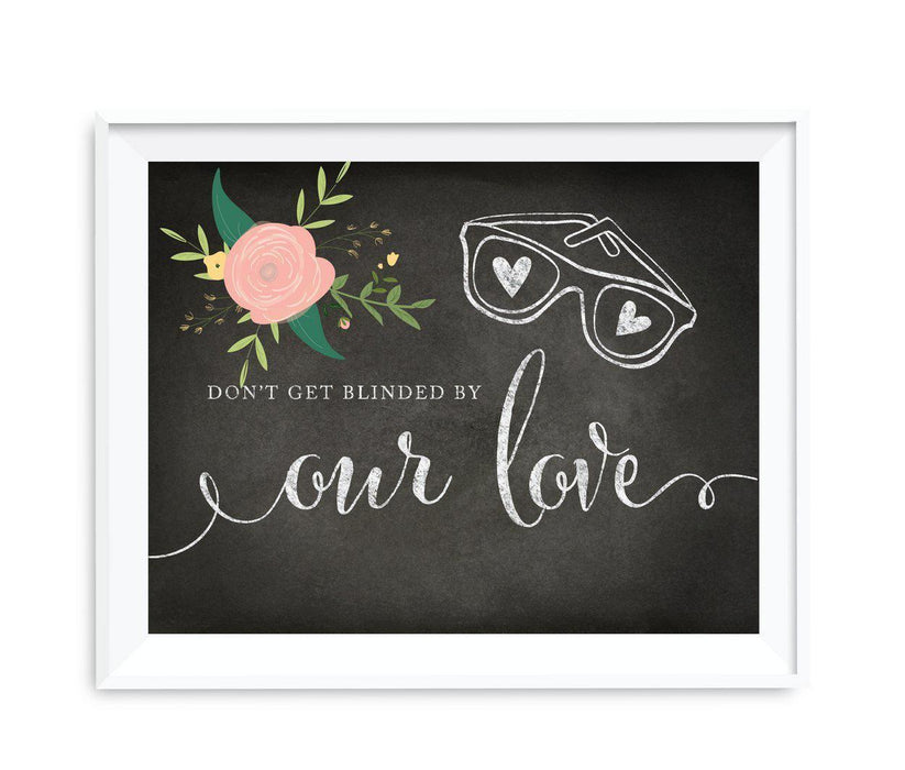 Chalkboard & Floral Roses Wedding Party Signs-Set of 1-Andaz Press-Mr. & Mrs.-
