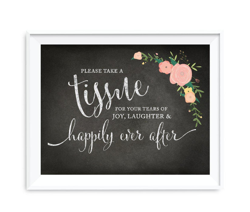 Chalkboard & Floral Roses Wedding Party Signs-Set of 1-Andaz Press-Mr. & Mrs.-