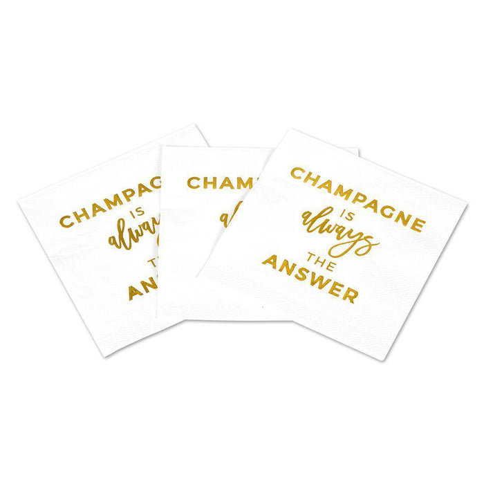 Champagne is the Answer Funny Cocktail Napkins-Set of 50-Andaz Press-