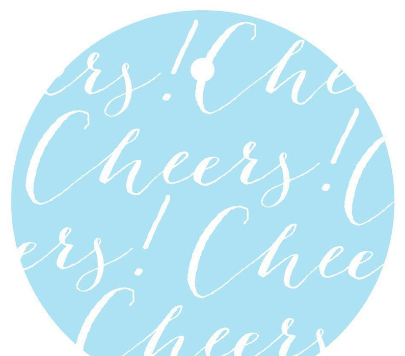 Cheers! Circle Gift Tags, Chic Style-Set of 24-Andaz Press-Baby Blue-