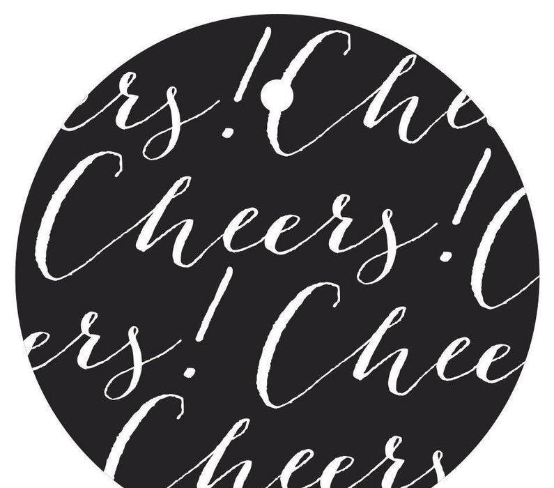 Cheers! Circle Gift Tags, Chic Style-Set of 24-Andaz Press-Black-