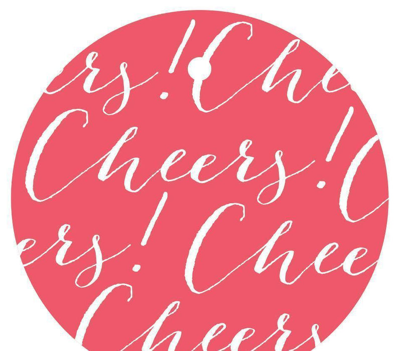 Cheers! Circle Gift Tags, Chic Style-Set of 24-Andaz Press-Coral-