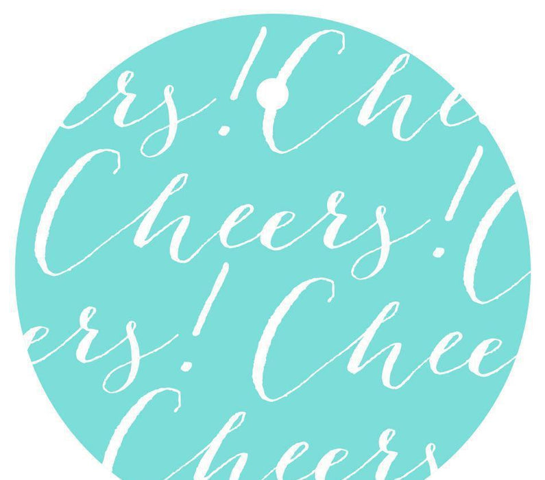 Cheers! Circle Gift Tags, Chic Style-Set of 24-Andaz Press-Diamond Blue-