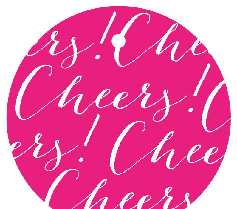 Cheers! Circle Gift Tags, Chic Style-Set of 24-Andaz Press-Fuchsia-