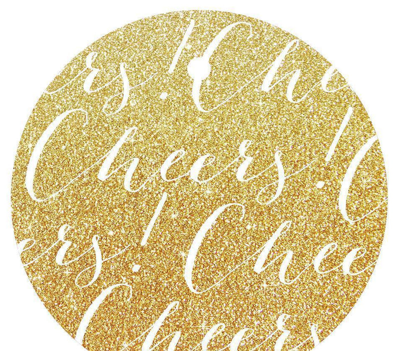Cheers! Circle Gift Tags, Chic Style-Set of 24-Andaz Press-Gold-