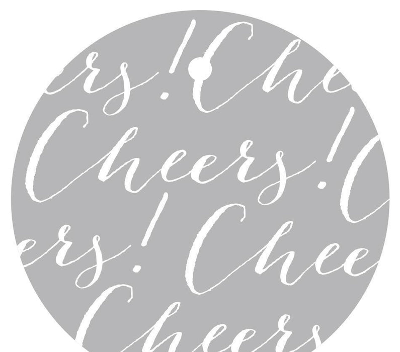 Cheers! Circle Gift Tags, Chic Style-Set of 24-Andaz Press-Gray-