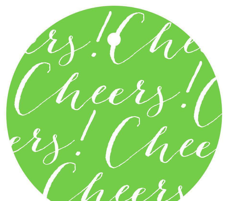 Cheers! Circle Gift Tags, Chic Style-Set of 24-Andaz Press-Kiwi Green-