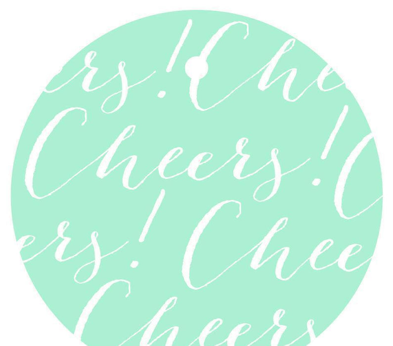 Cheers! Circle Gift Tags, Chic Style-Set of 24-Andaz Press-Mint Green-