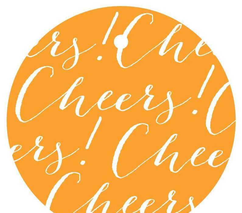 Cheers! Circle Gift Tags, Chic Style-Set of 24-Andaz Press-Orange-