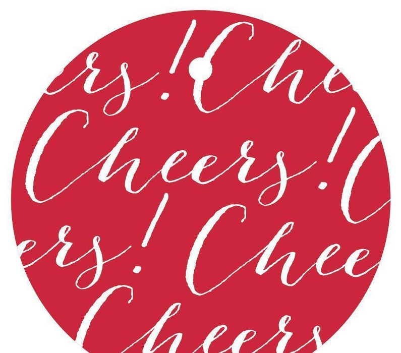 Cheers! Circle Gift Tags, Chic Style-Set of 24-Andaz Press-Red-
