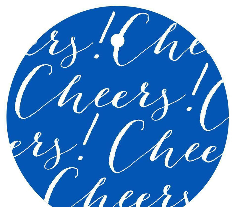 Cheers! Circle Gift Tags, Chic Style-Set of 24-Andaz Press-Royal Blue-
