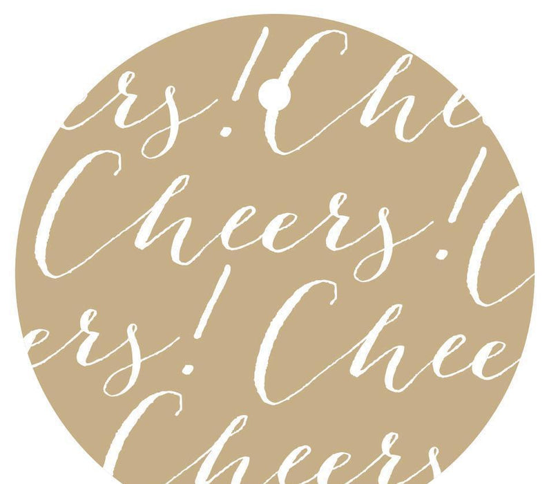 Cheers! Circle Gift Tags, Chic Style-Set of 24-Andaz Press-Tan-