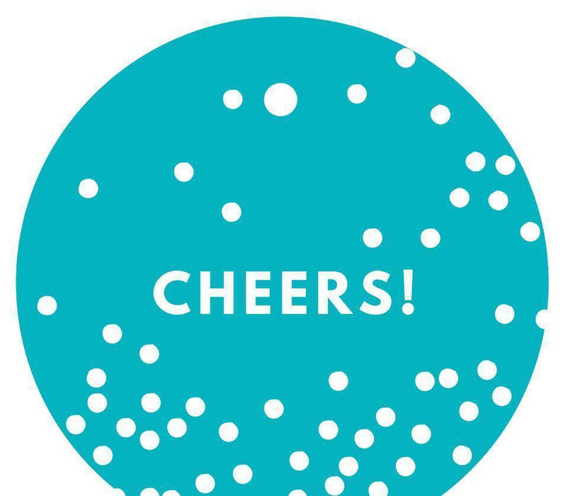 Cheers! Circle Gift Tags, Modern Style-Set of 24-Andaz Press-Aqua-