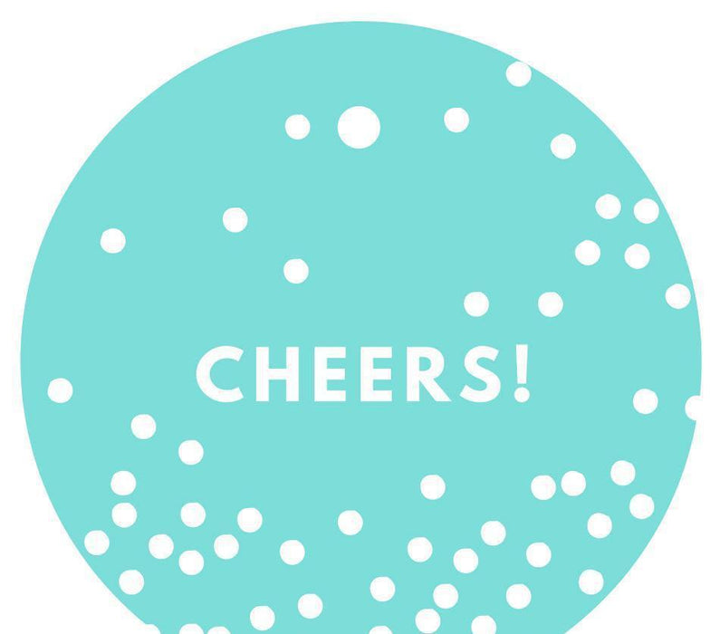 Cheers! Circle Gift Tags, Modern Style-Set of 24-Andaz Press-Diamond Blue-