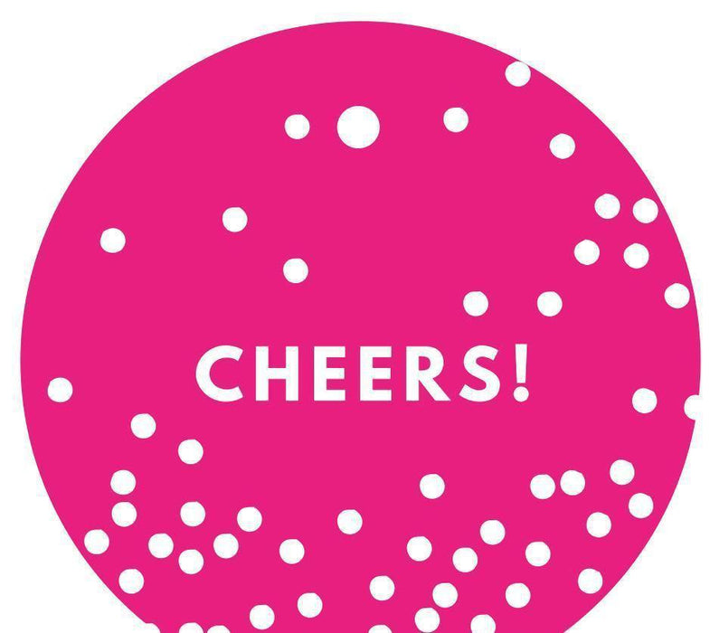 Cheers! Circle Gift Tags, Modern Style-Set of 24-Andaz Press-Fuchsia-