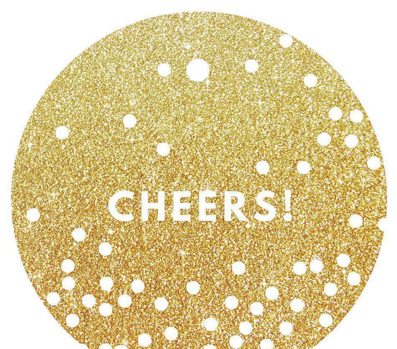 Cheers! Circle Gift Tags, Modern Style-Set of 24-Andaz Press-Gold-