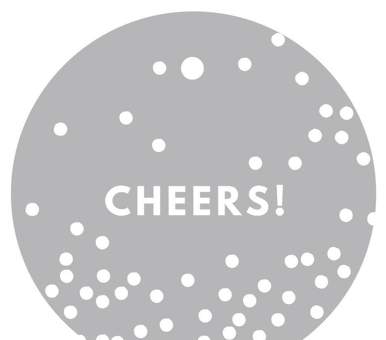 Cheers! Circle Gift Tags, Modern Style-Set of 24-Andaz Press-Gray-