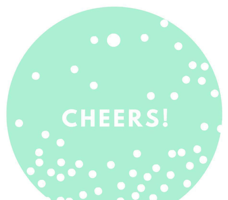 Cheers! Circle Gift Tags, Modern Style-Set of 24-Andaz Press-Mint Green-