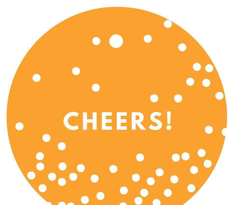 Cheers! Circle Gift Tags, Modern Style-Set of 24-Andaz Press-Orange-