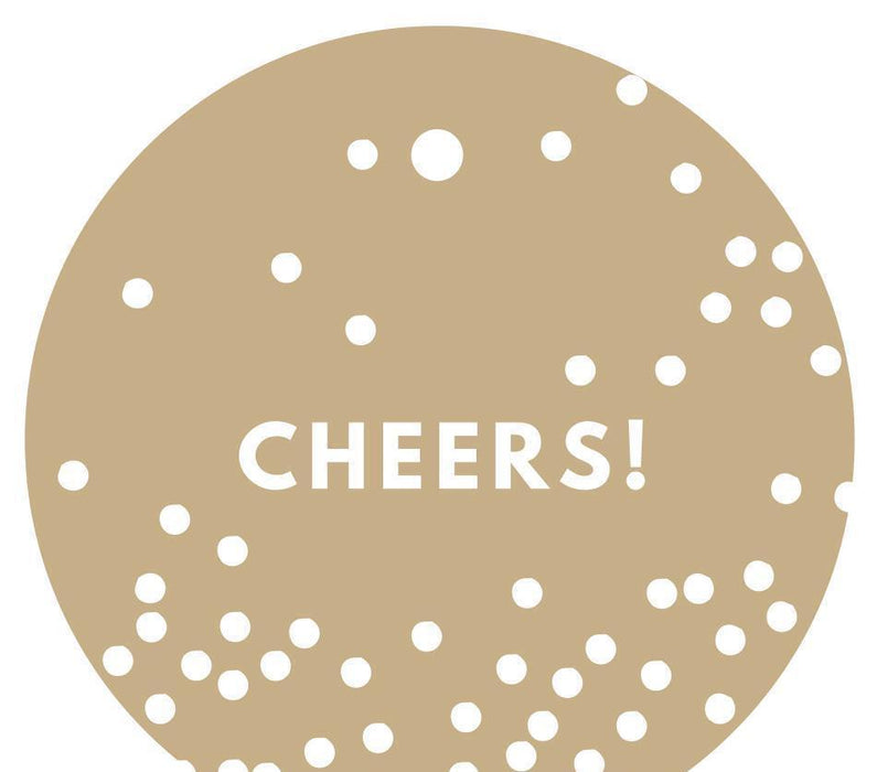 Cheers! Circle Gift Tags, Modern Style-Set of 24-Andaz Press-Tan-
