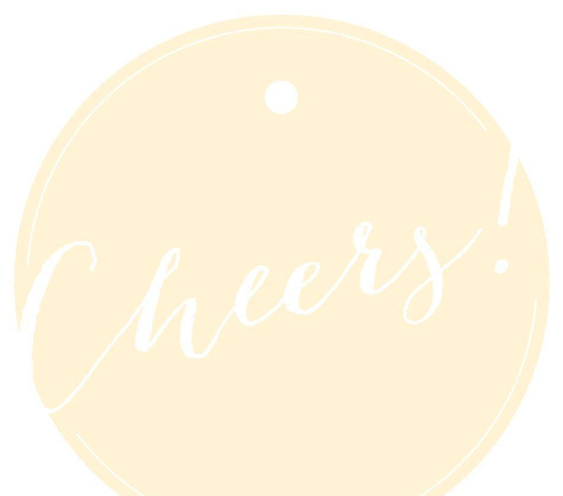 Cheers! Circle Gift Tags, Whimsical Style-Set of 24-Andaz Press-Ivory-