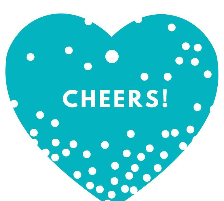 Cheers! Heart Gift Tags, Modern Style-Set of 30-Andaz Press-Aqua-