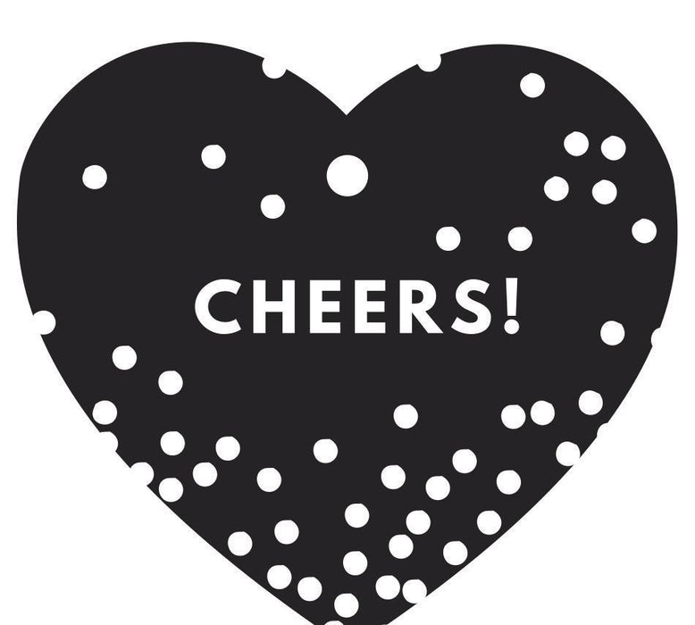Cheers! Heart Gift Tags, Modern Style-Set of 30-Andaz Press-Black-