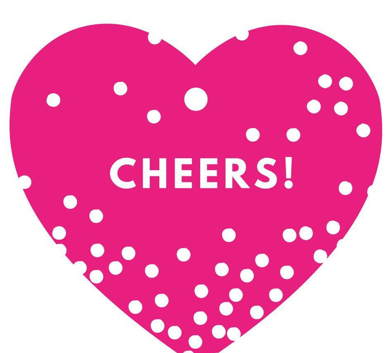 Cheers! Heart Gift Tags, Modern Style-Set of 30-Andaz Press-Fuchsia-