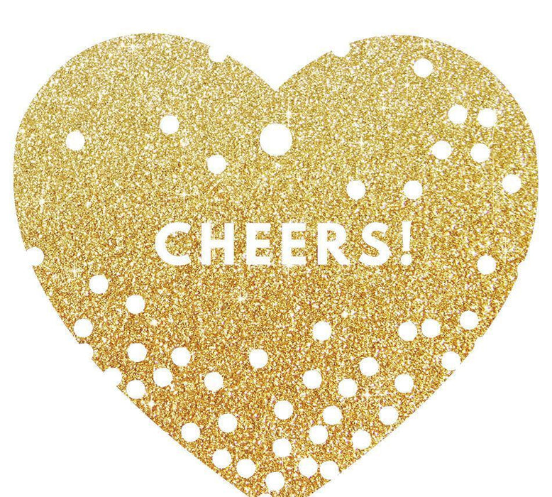Cheers! Heart Gift Tags, Modern Style-Set of 30-Andaz Press-Gold-