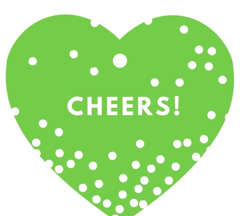 Cheers! Heart Gift Tags, Modern Style-Set of 30-Andaz Press-Kiwi Green-