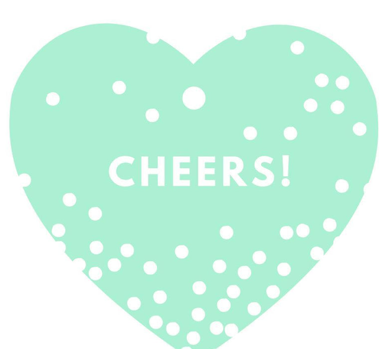 Cheers! Heart Gift Tags, Modern Style-Set of 30-Andaz Press-Mint Green-