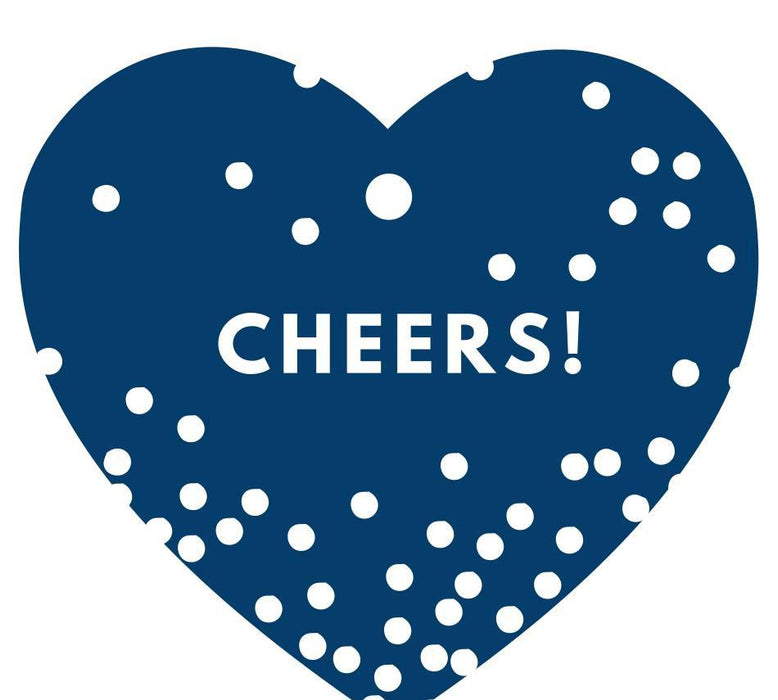 Cheers! Heart Gift Tags, Modern Style-Set of 30-Andaz Press-Navy Blue-