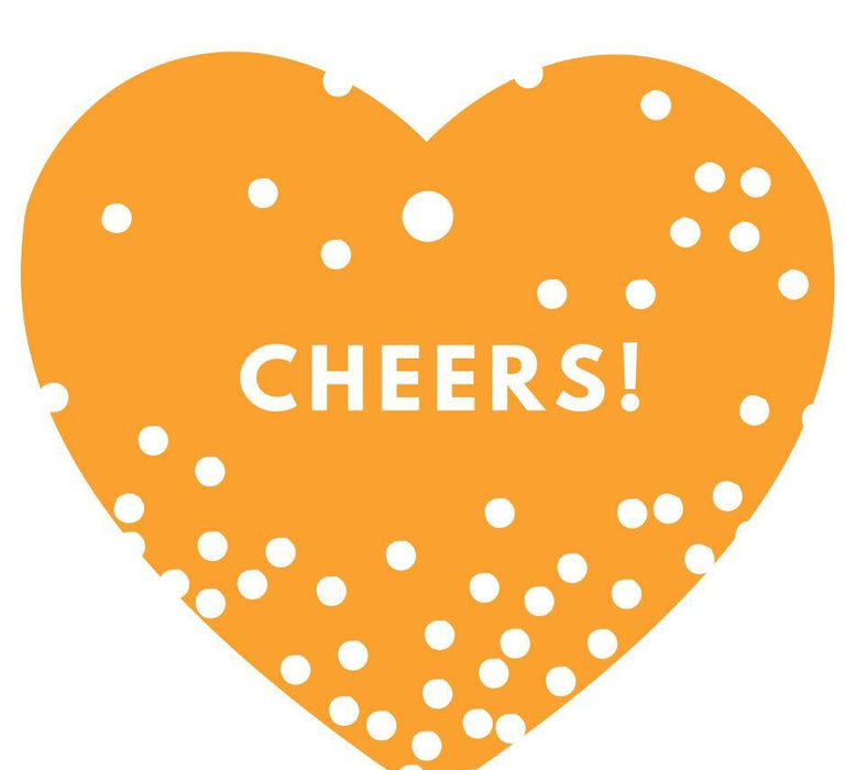 Cheers! Heart Gift Tags, Modern Style-Set of 30-Andaz Press-Orange-