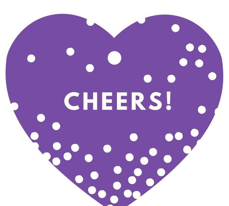 Cheers! Heart Gift Tags, Modern Style-Set of 30-Andaz Press-Purple-