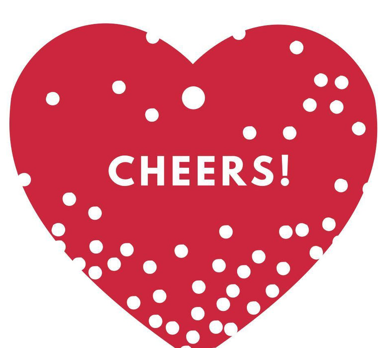 Cheers! Heart Gift Tags, Modern Style-Set of 30-Andaz Press-Red-