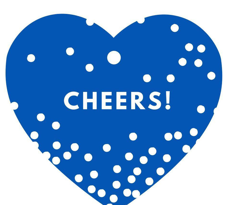 Cheers! Heart Gift Tags, Modern Style-Set of 30-Andaz Press-Royal Blue-