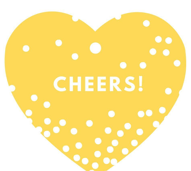 Cheers! Heart Gift Tags, Modern Style-Set of 30-Andaz Press-Yellow-