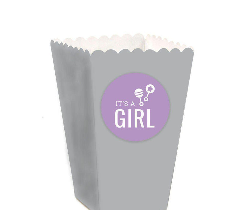Chevron Baby Shower Popcorn Box DIY Party Favors Kit-Set of 24-Andaz Press-Lavender-