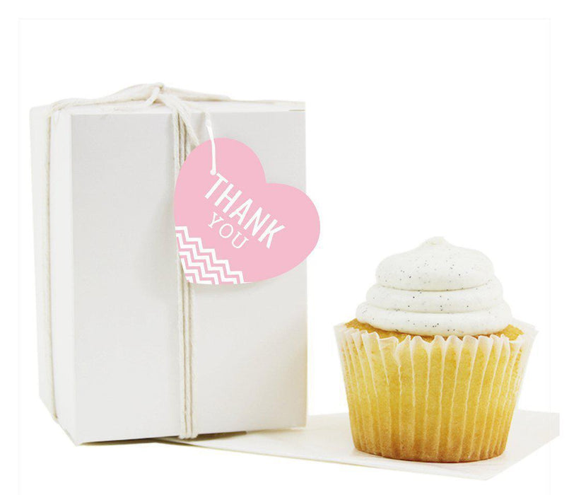 Chevron Heart Gift Tags, Thank You-Set of 30-Andaz Press-Blush Pink-